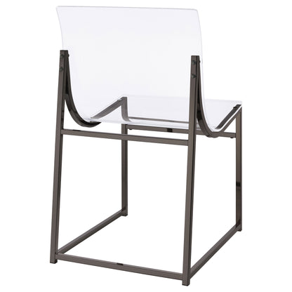 Avonlea Acrylic Dining Side Chair Black Nickel (Set of 2)