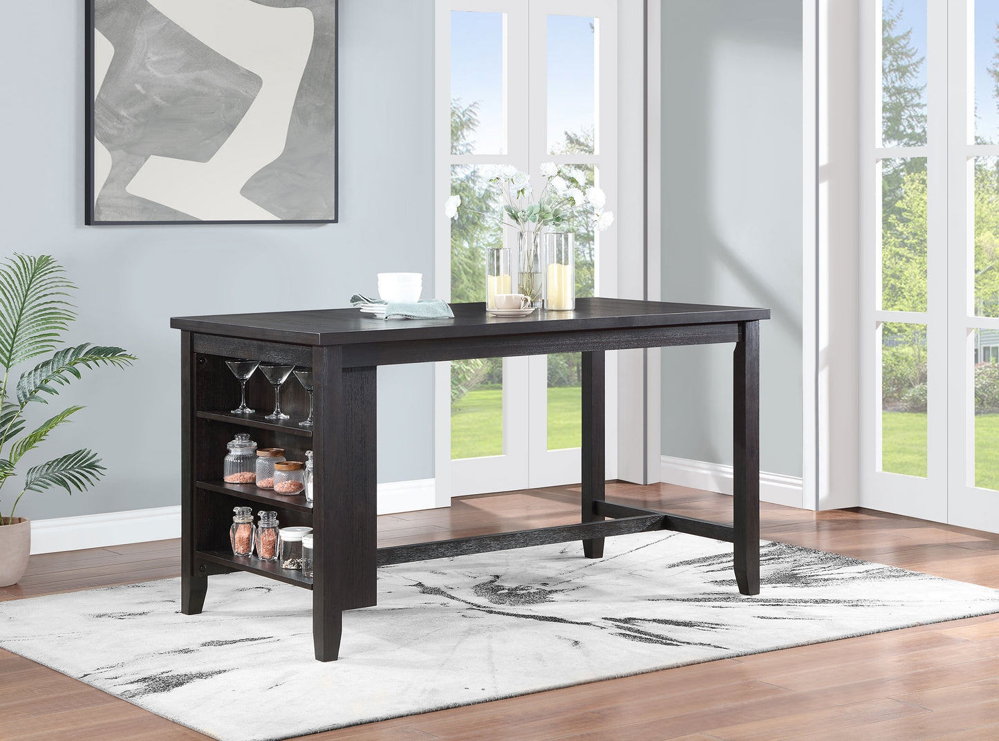 mercer 66-inch counter height dining table dark grey