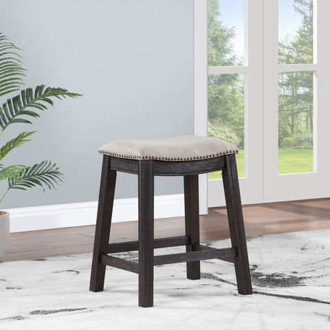 Leorio Backless Counter Stool Dark Grey (Set of 2)Dark Grey