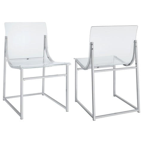 Marietta Acrylic Dining Side Chair Chrome (Set of 2)Chrome