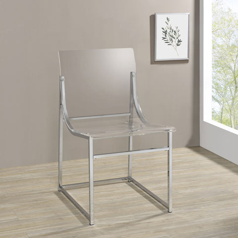 Marietta Acrylic Dining Side Chair Chrome (Set of 2)Chrome