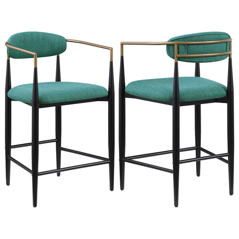 Dalia Fabric Upholstered Counter Chair Green (Set of 2)Green