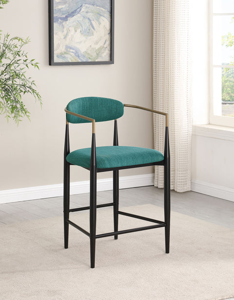 Dalia Fabric Upholstered Counter Chair Green (Set of 2)Green