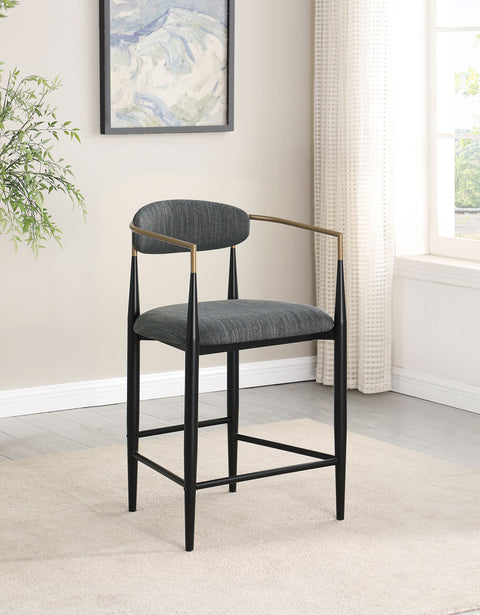 Dalia Fabric Upholstered Counter Chair Dark Grey (Set of 2)Dark Grey
