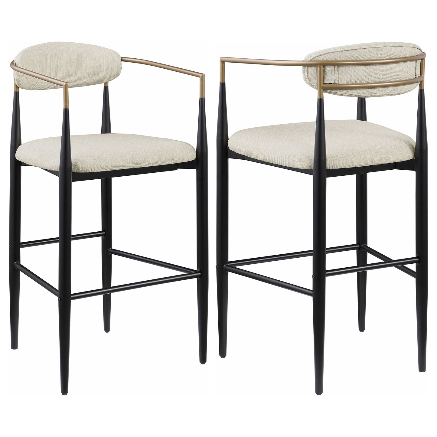 montlake fabric upholstered bar chair beige (set of 2)