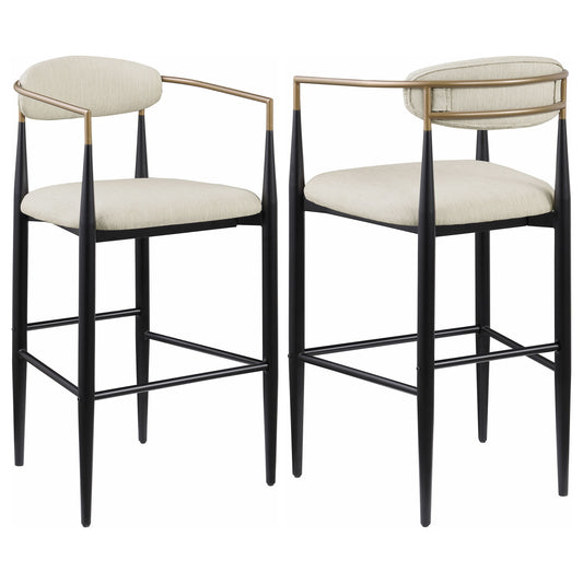 Montlake Fabric Upholstered Bar Chair Beige (Set of 2)