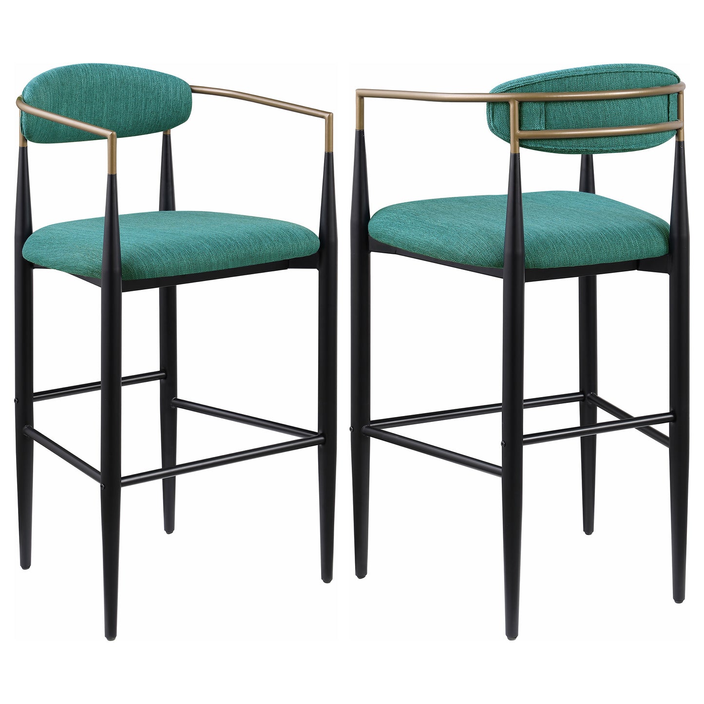 montlake fabric upholstered bar chair green (set of 2)