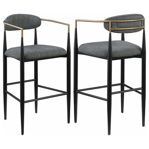 Dalia Fabric Upholstered Bar Chair Dark Grey (Set of 2)Dark Grey