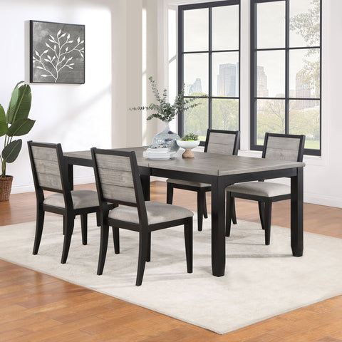 Darien 5-piece Rectangular Extension Leaf Dining Set BlackBlack