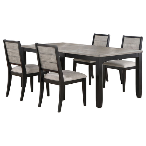 Darien 5-piece Rectangular Extension Leaf Dining Set BlackBlack