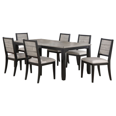 Darien 7-piece Rectangular Extension Leaf Dining Set BlackBlack
