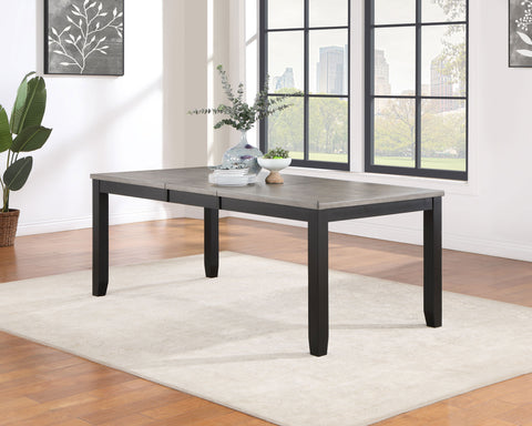 Darien Rectangular 78-inch Extension Leaf Dining Table BlackBlack
