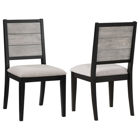 Darien Wood Dining Side Chair Grey and Black (Set of 2)Black