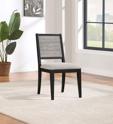 Darien Wood Dining Side Chair Grey and Black (Set of 2)Black