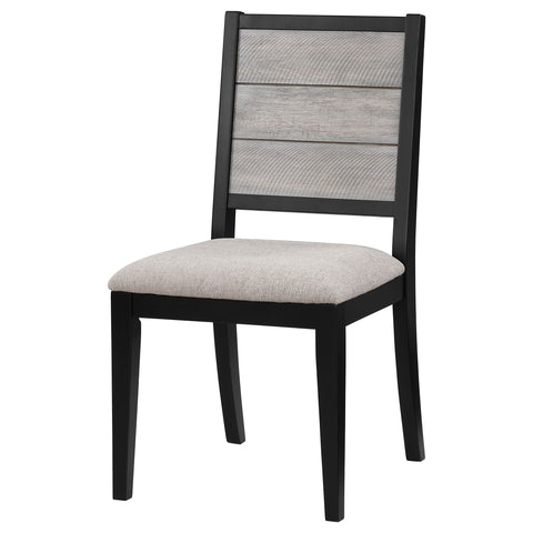 Darien Wood Dining Side Chair Grey and Black (Set of 2)Black