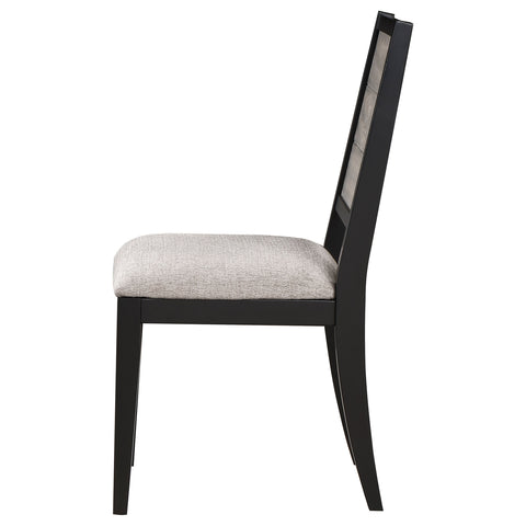 Darien Wood Dining Side Chair Grey and Black (Set of 2)Black
