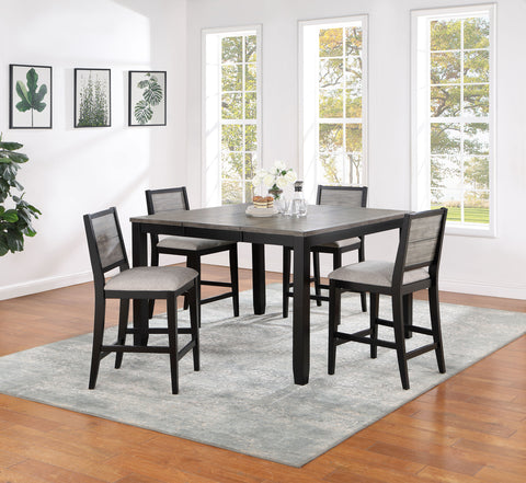 Darien 5-piece Extension Leaf Counter Dining Set BlackGrey