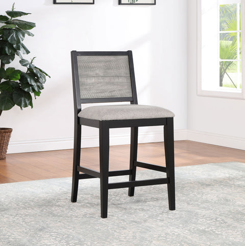 Darien Wood Counter Chair Grey and Black (Set of 2)Grey