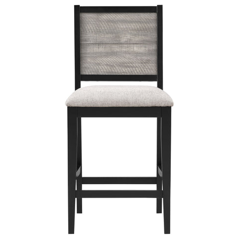Darien Wood Counter Chair Grey and Black (Set of 2)Grey