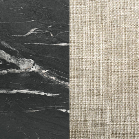 Anzio 7-piece Extension Leaf Dining Table Set BlackBlack Faux Marble