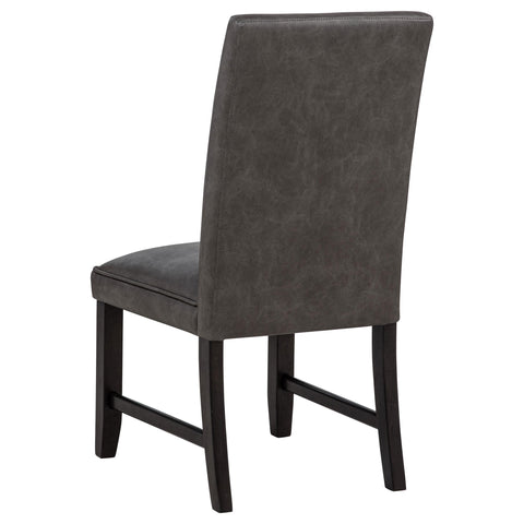 Summer 7-piece White Marble Top Dining Set Dark Grey and Coffee Bean