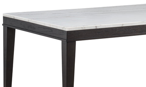 Summer 72-inch Rectangular White Marble Top Dining Table Coffee Bean