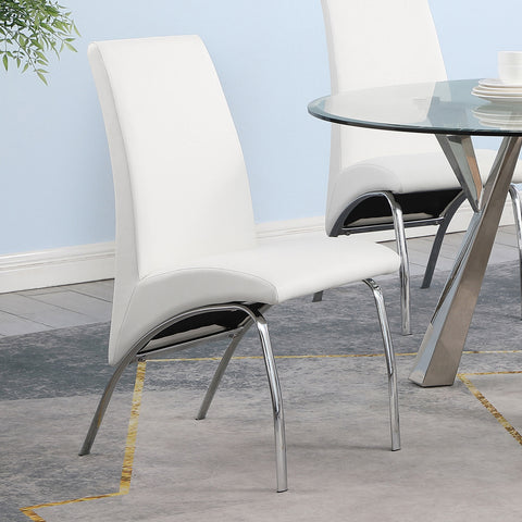 Turk Upholstered Dining Side Chair White (Set of 2)White