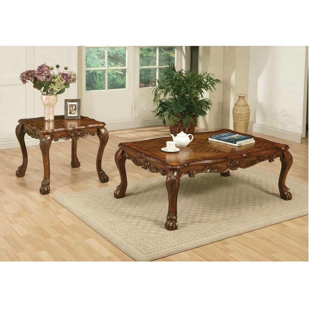 aditya coffee table, cherry oak finish