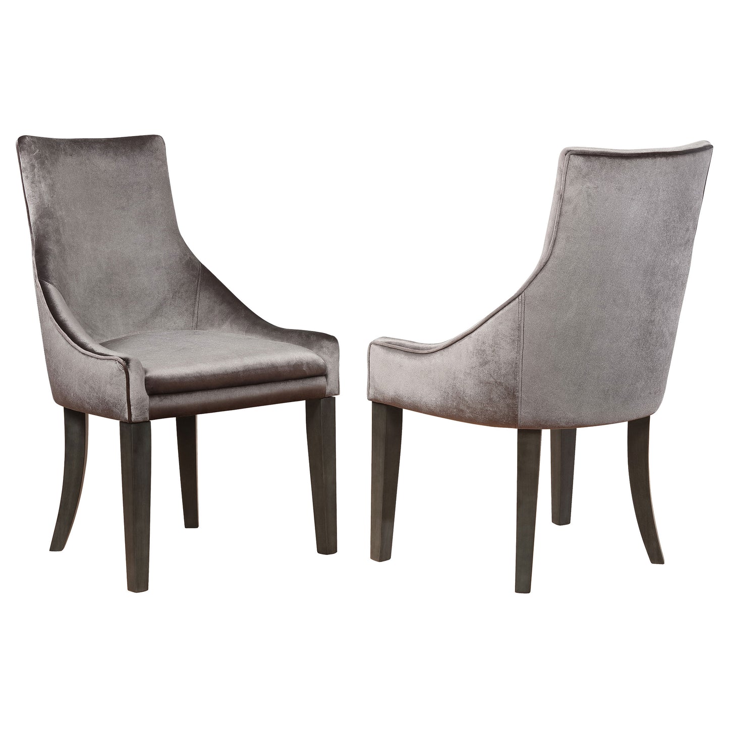 juniper velvet upholstered dining side chair grey (set of 2)grey