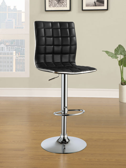 Joe Upholstered Adjustable Bar Stool Black (Set of 2)Black