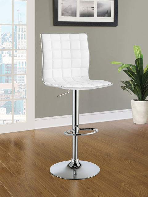Joe Upholstered Adjustable Bar Stool White (Set of 2)White