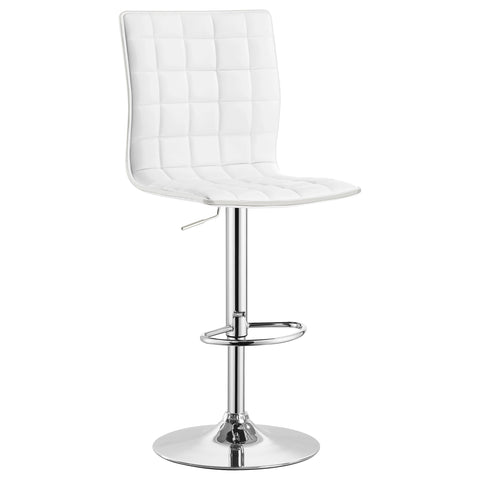 Joe Upholstered Adjustable Bar Stool White (Set of 2)White