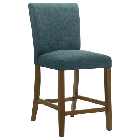 Hudson 5-piece Round Glass Top Counter Height Dining Set Teal Blue