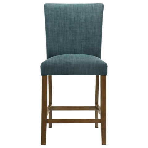 Hudson 5-piece Round Glass Top Counter Height Dining Set Teal Blue