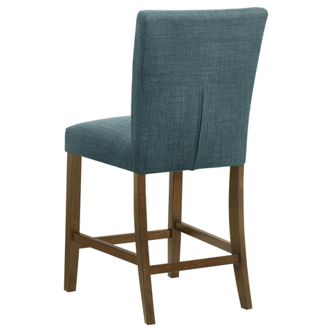 Hudson 5-piece Round Glass Top Counter Height Dining Set Teal Blue