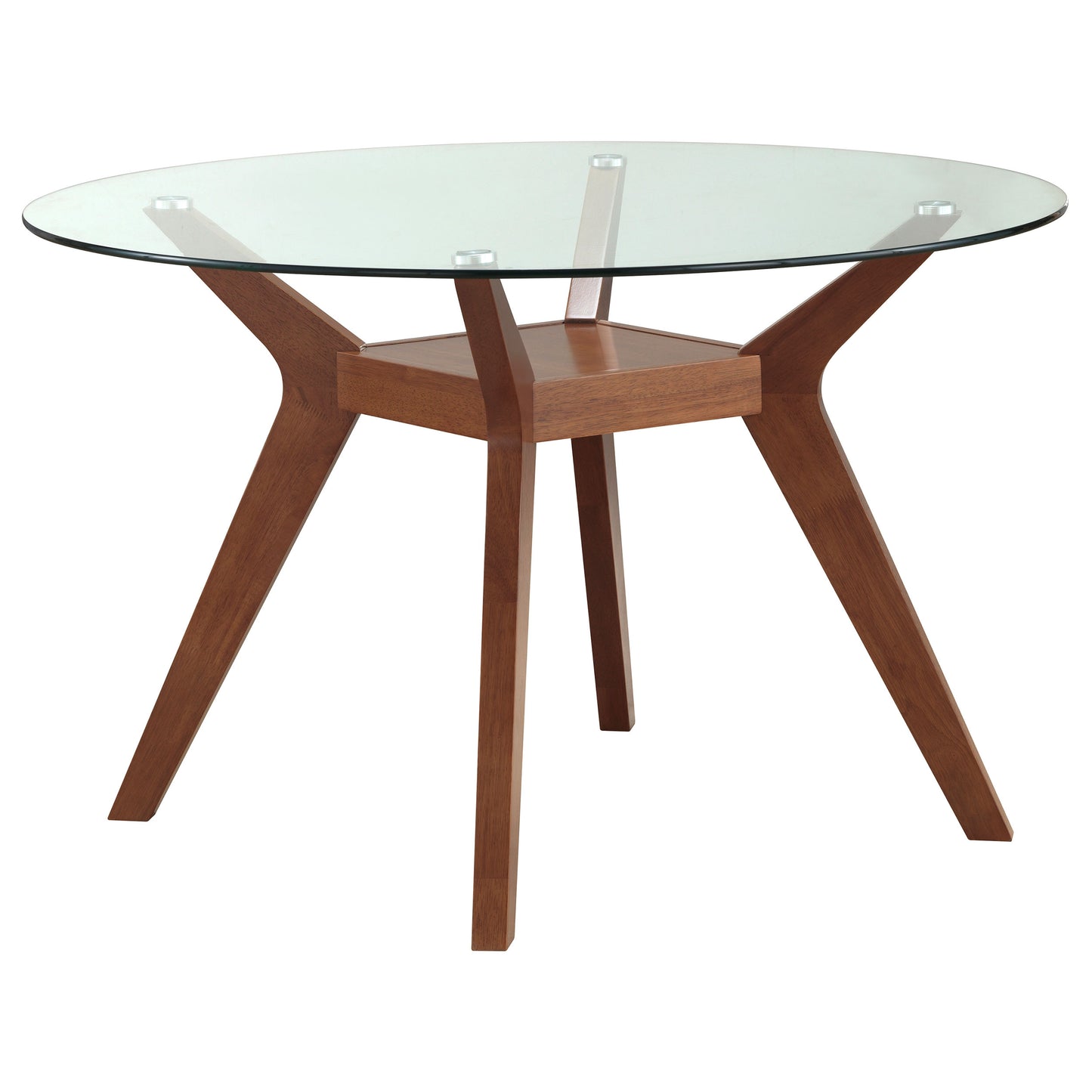 carissa 5-piece round glass top dining table set nutmegnutmeg