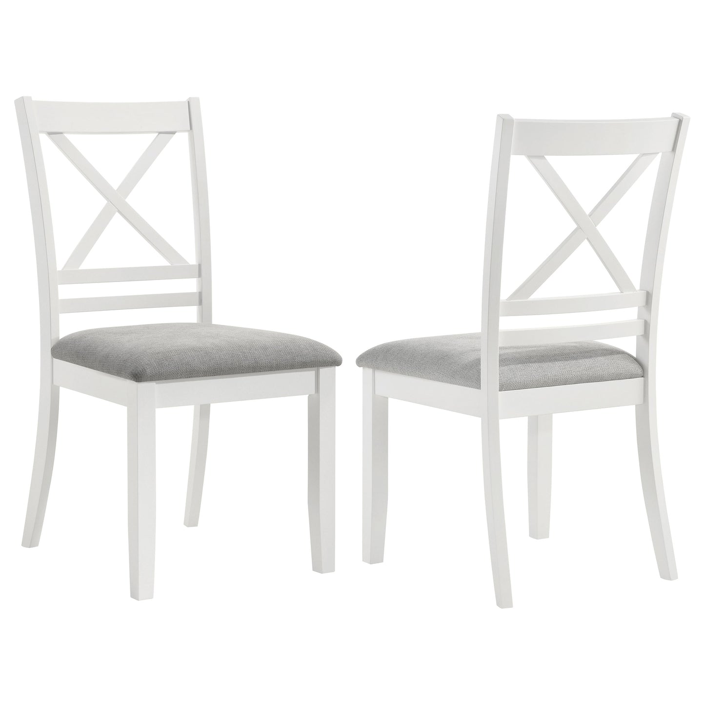 ingrid cross back wood dining side chair white (set of 2)white