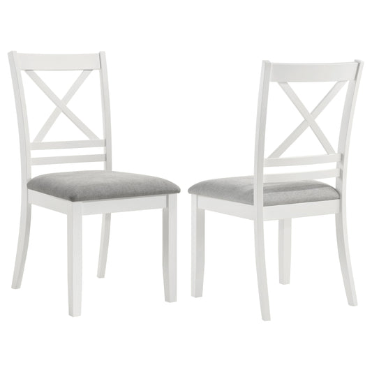 Ingrid Cross Back Wood Dining Side Chair White (Set of 2)White