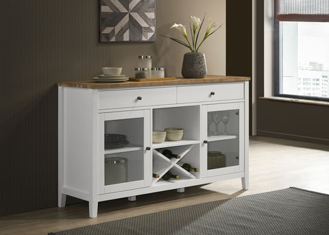 Ingrid 2-door Dining Sideboard Buffet Storage Cabinet WhiteWhite