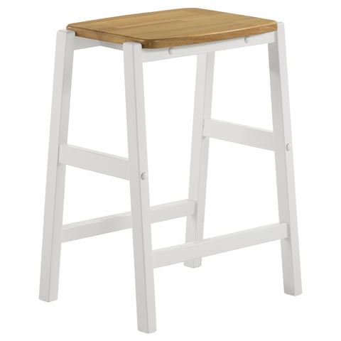 Lynette Wood Backless Counter Stool White (Set of 2)White