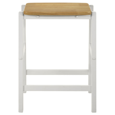 Lynette Wood Backless Counter Stool White (Set of 2)White