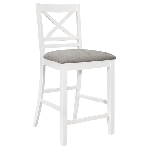 Ingrid Wood Counter Chair with Cushion White (Set of 2)White