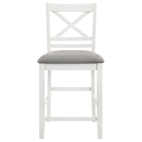 Ingrid Wood Counter Chair with Cushion White (Set of 2)White