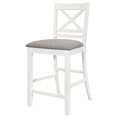 Ingrid Wood Counter Chair with Cushion White (Set of 2)White