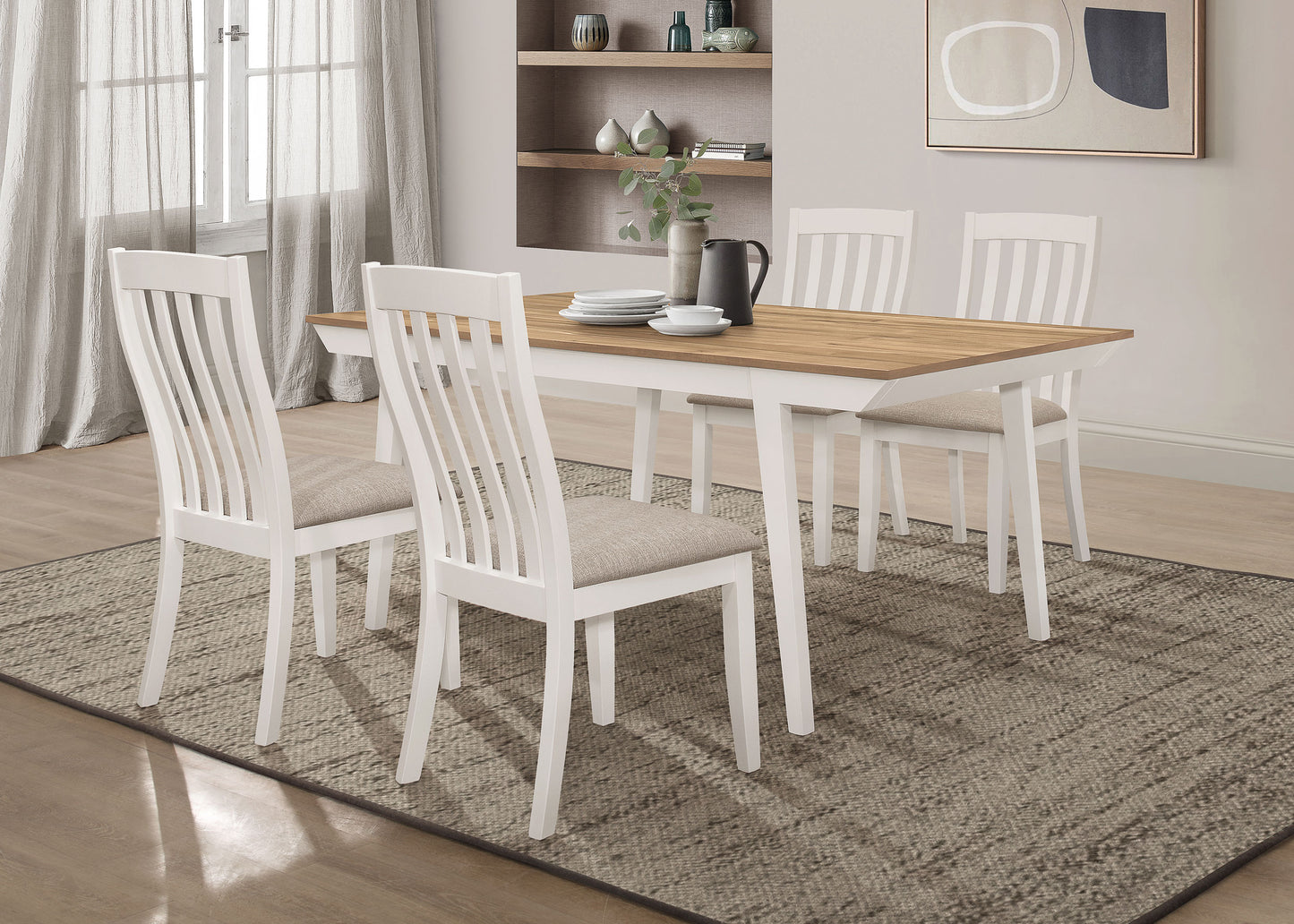 mckay 5-piece rectangular dining table set off whiteoff white
