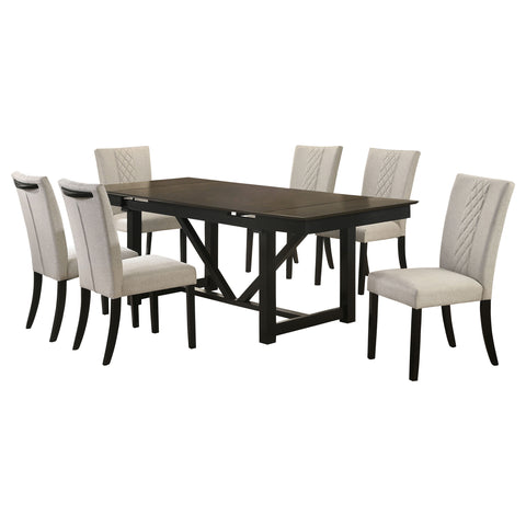 Mineta 7-piece Refractory Extension Leaf Dining Table Set OakOak