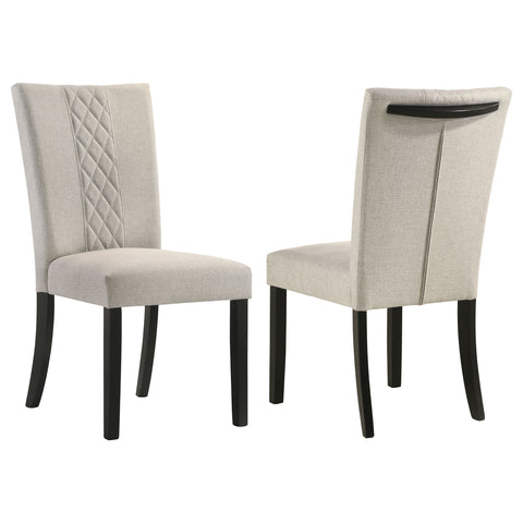 Mineta Fabric Upholstered Dining Side Chair Beige (Set of 2)Beige