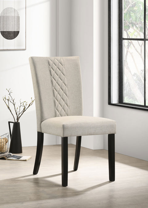 Mineta Fabric Upholstered Dining Side Chair Beige (Set of 2)Beige