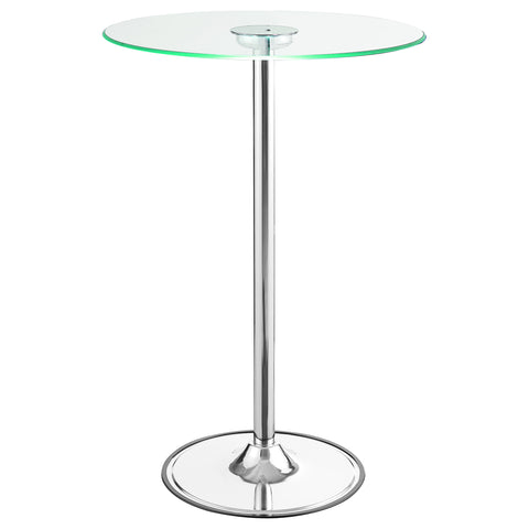 Ondrej Round 28-inch Glass Top LED Bistro Bar Table ChromeChrome