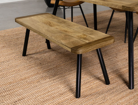 Hilly Wood Dining Bench Natural Mango and BlackNatural Mango